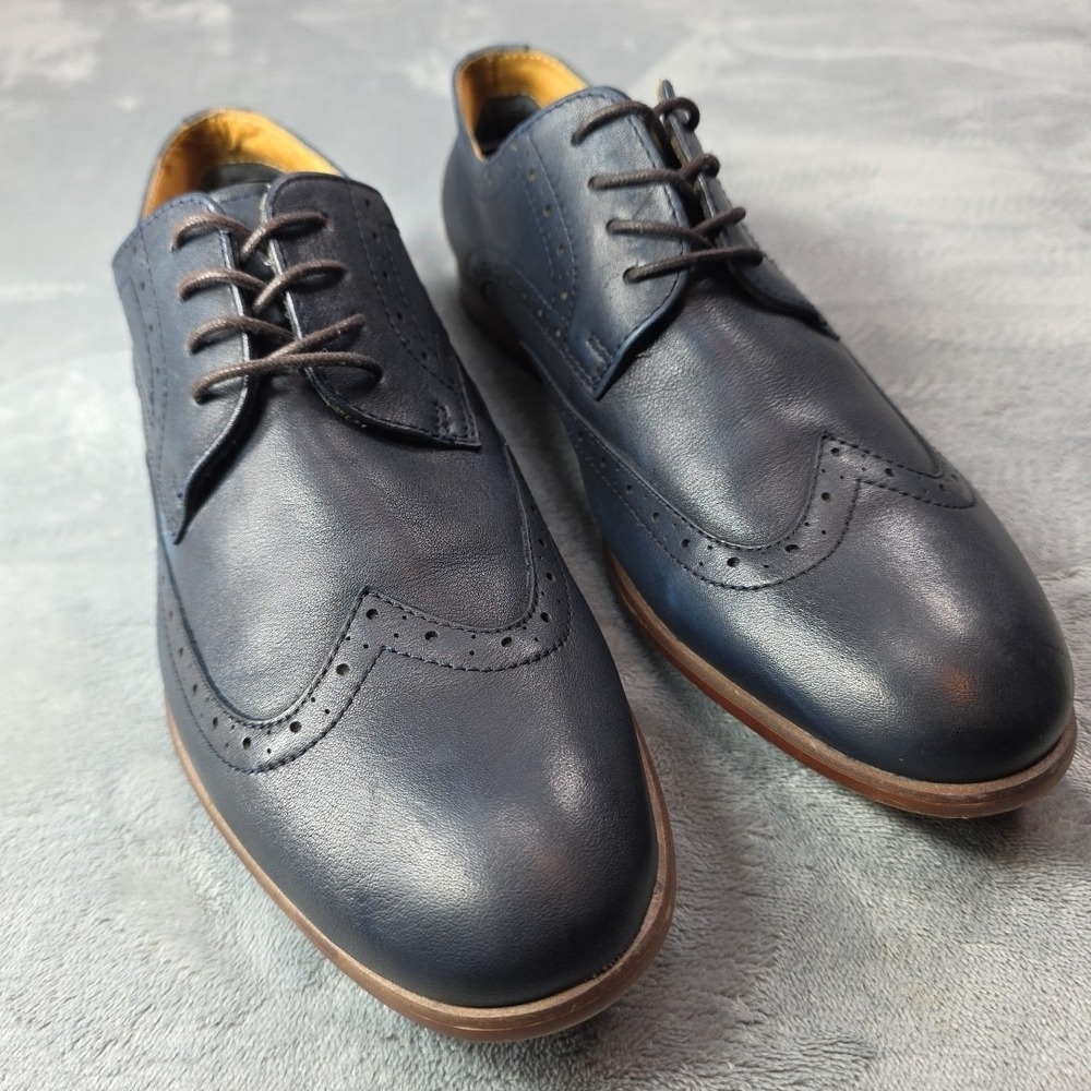 Aldo Dark Blue Leather Wingtip Cap‎ Toe Oxfords Men's Size US 8 VGC
